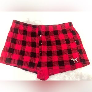 Red plaid PINK Victoria’s Secret night shorts size L